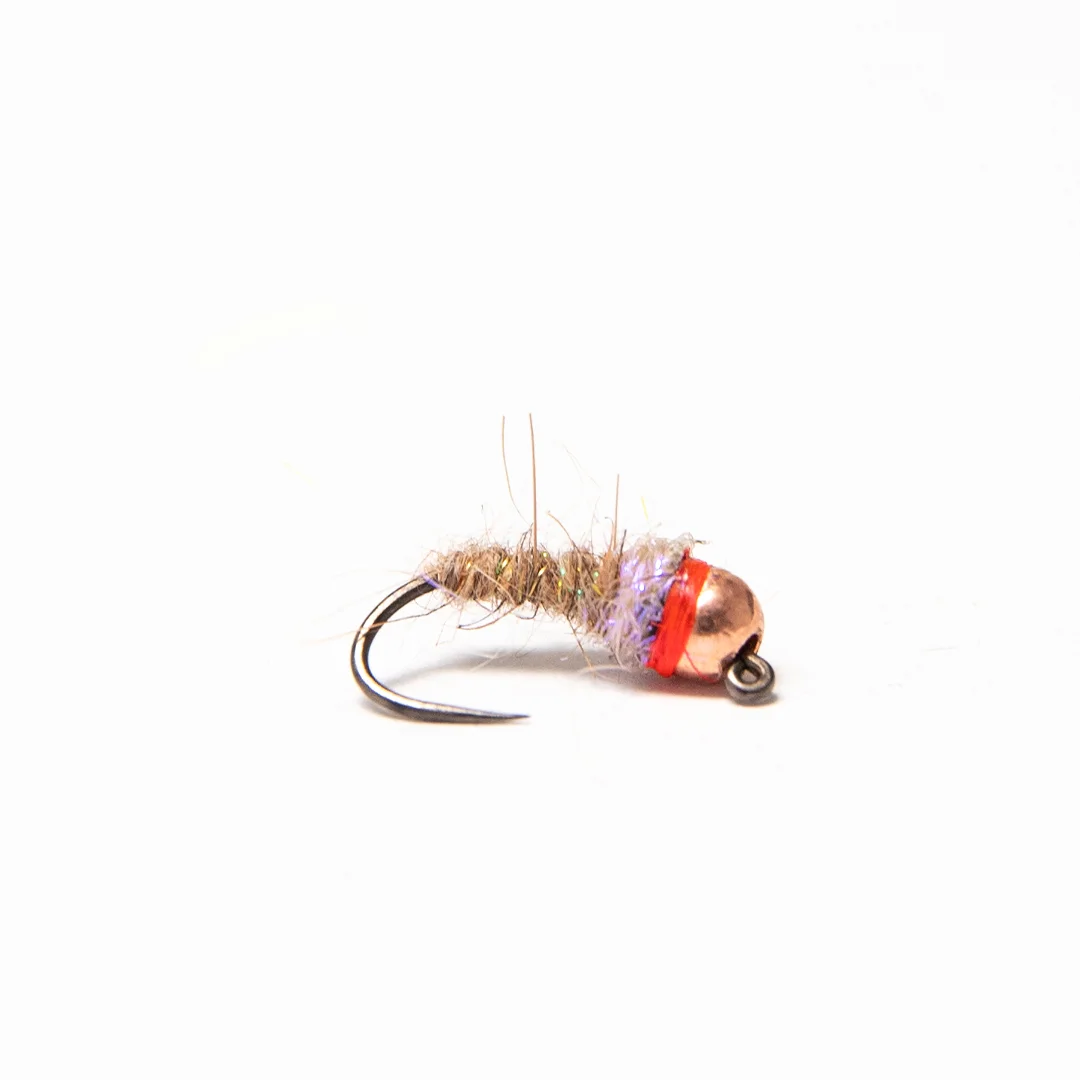 Copper tungsten hare's ear euro jig barbless