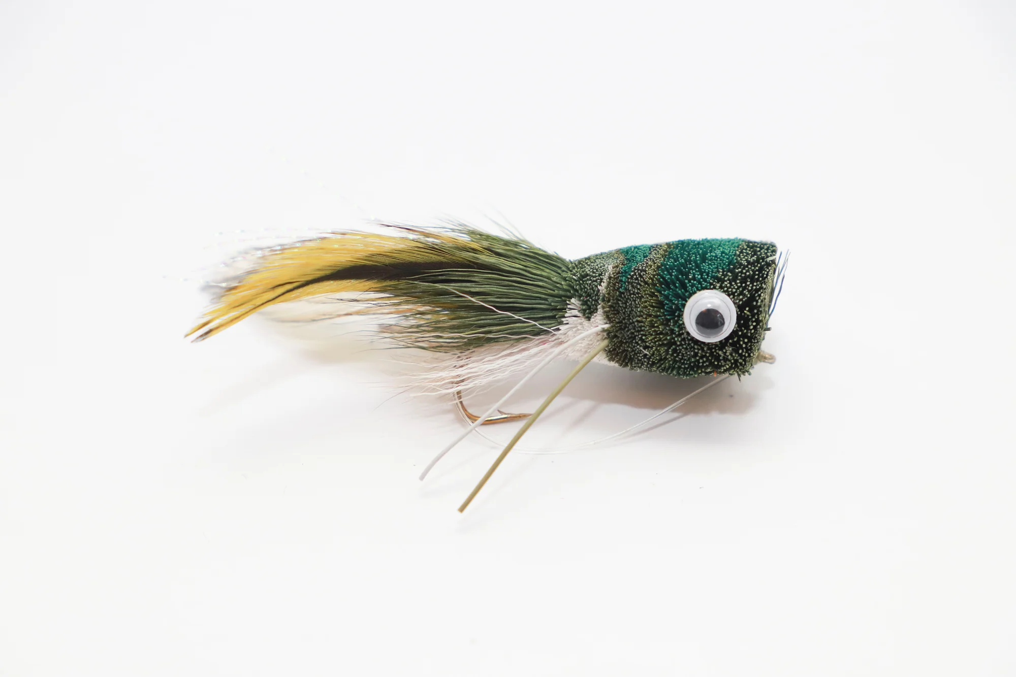 Green and Olive Deer Hair Bass Bug.